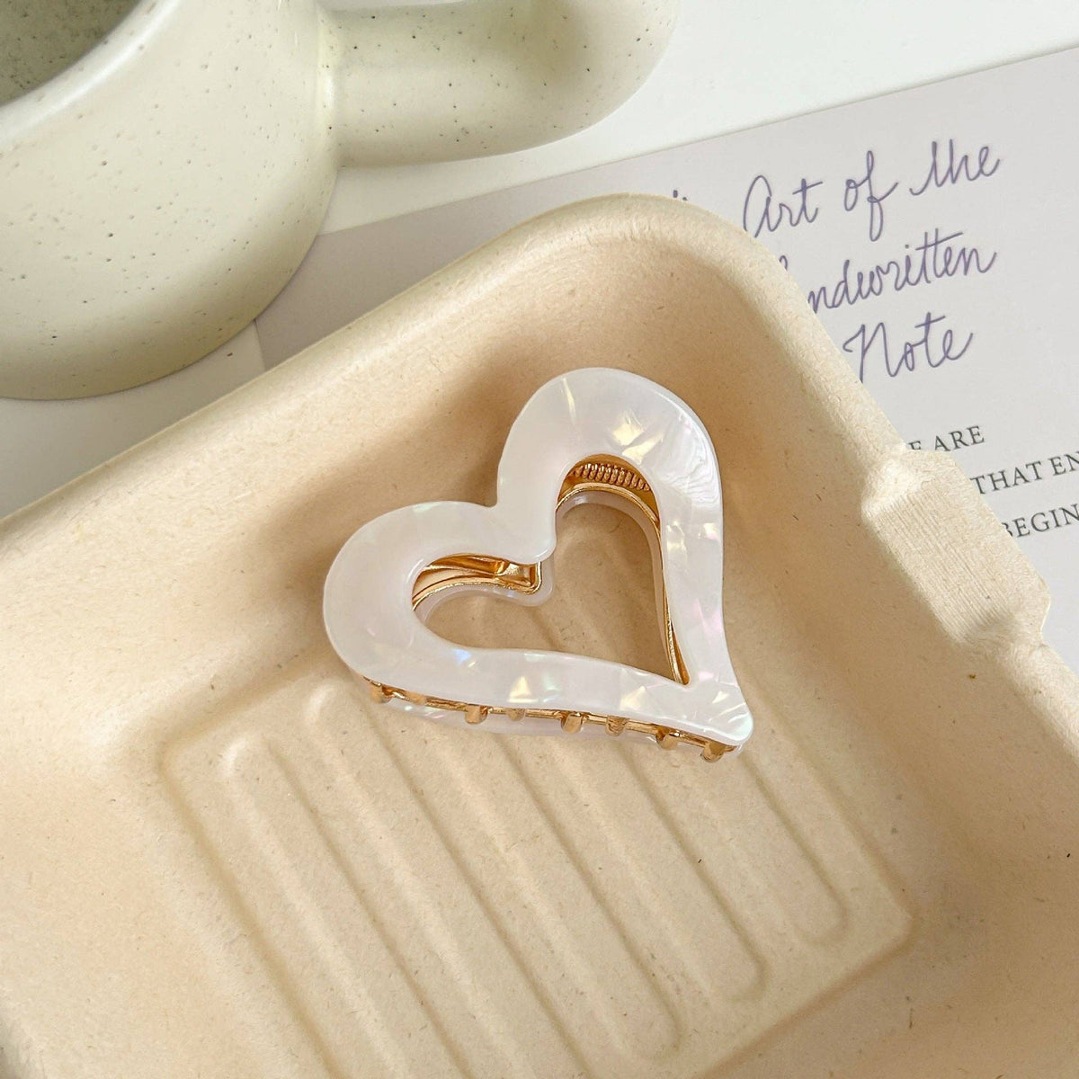 Marbled Heart Claw Clips