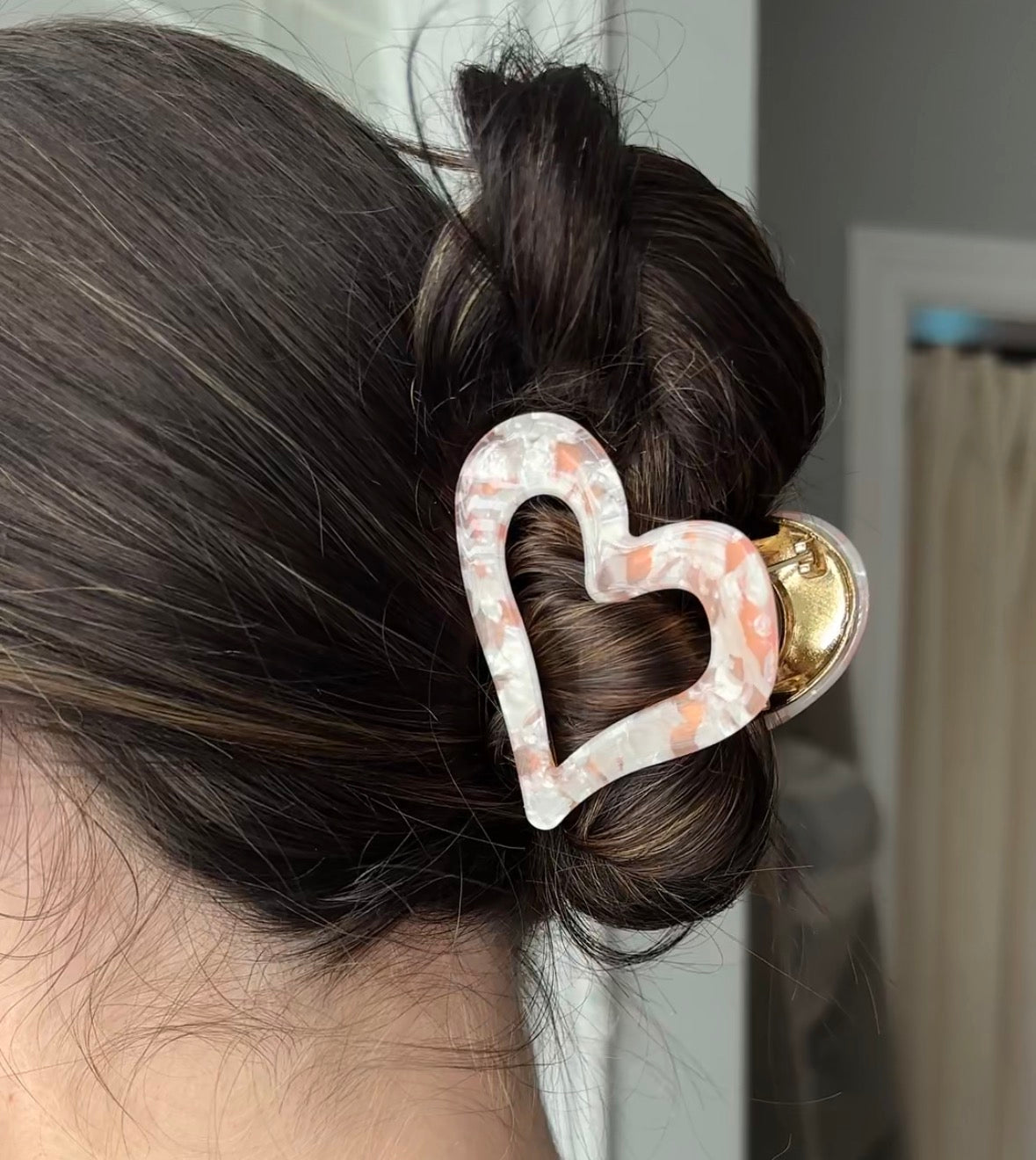 Marbled Heart Claw Clips